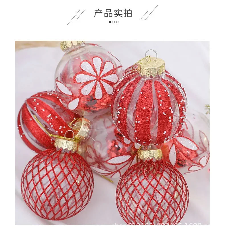 Choice Weihnachtskugel Set 8 cm Durchmesser - 9 Stück Kunststoff