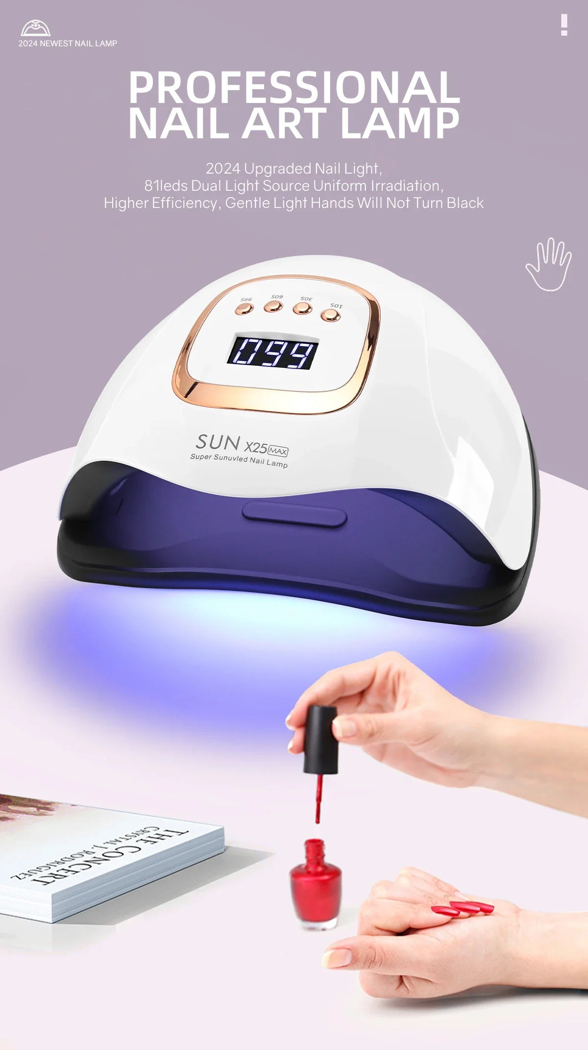 ProNail 380W UV Lampe Bewegungsmelder - 81 LEDs 38cm