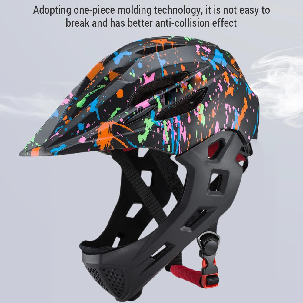 Children's Helmets Adjustable Breathable Roller Balance Bbike Sports Helmet LED Bicycle Riding Scooter Children's Full Helmet