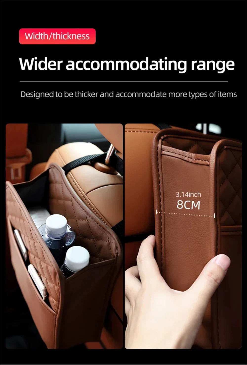 Multifunktional Auto Sitz Aufbewahrung Tasche 2025 - Leder Aufbewahrung Tasche Müll Tasche - Geeignet Meiste Auto Modelle