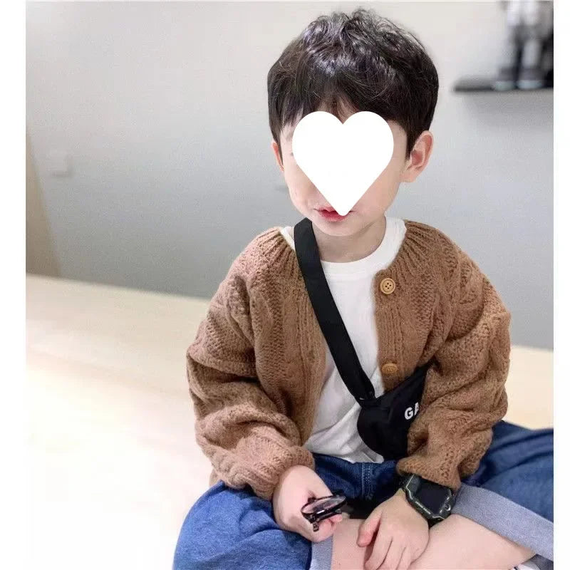 Koreanische Strickjacke Grobe Wolle - Gr.3-6, Cashmere