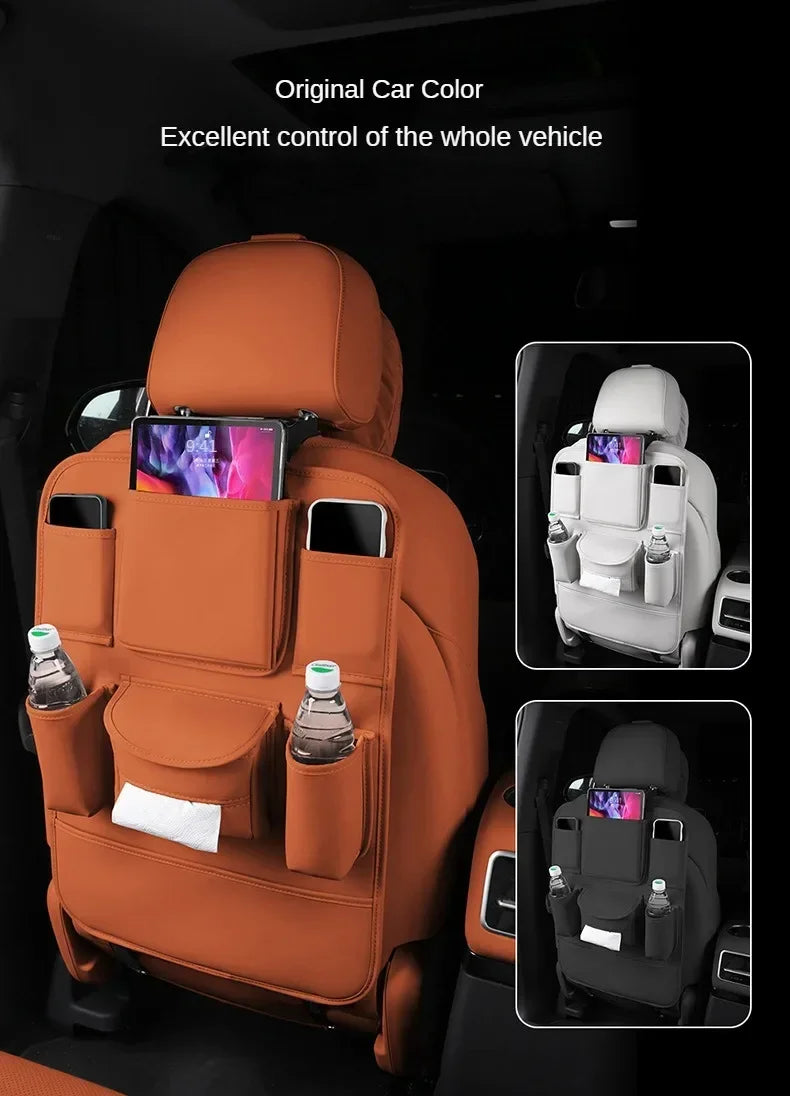 Car Seat Back Storage Bag Large Capacity PU Leather Car Backseat Organizer Storage Bag for Li Lixiang L6 L7 L8 L9 2022 2023 2024