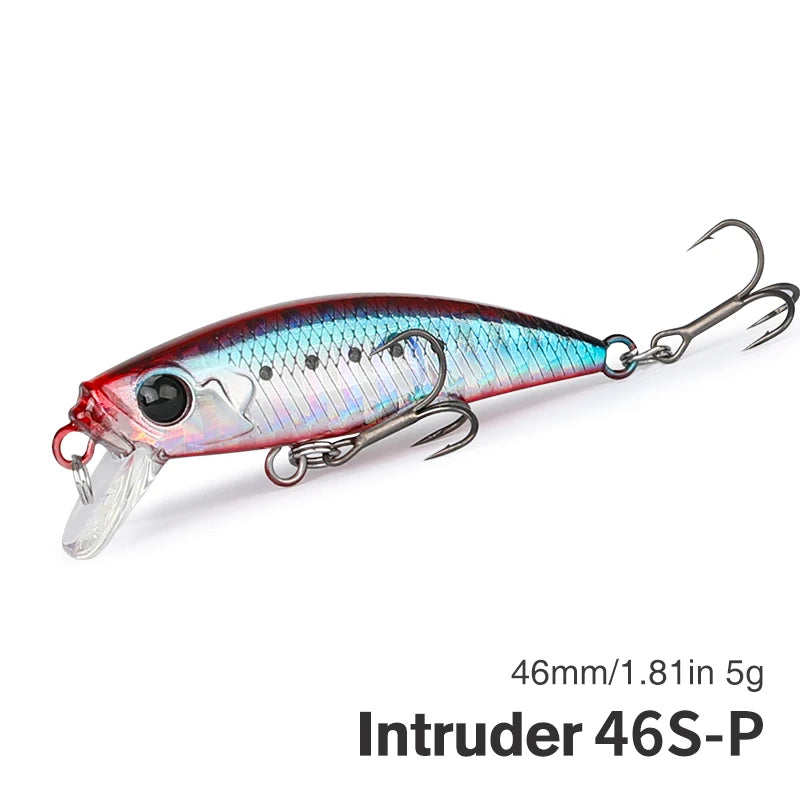 TSURINOYA 46S Sinking Minnow Fishing Lure Intruder 46mm 5g Artificial Trout Ajing Stream Lake Jerkbait Rockfishing Hard Baits