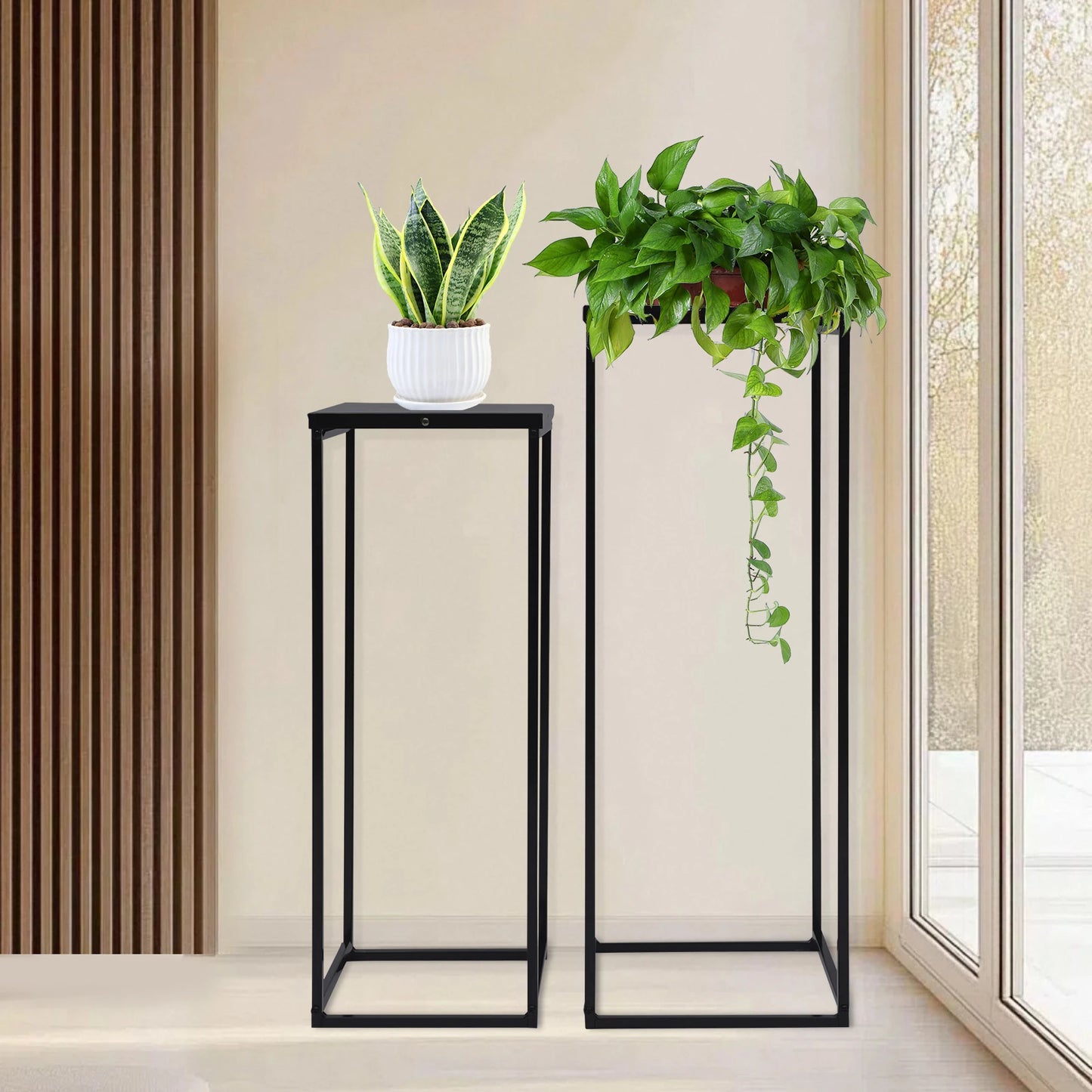 Bymaocar Pflanzenständer-Set 70/60 cm Metall Tragfähigkeit 4-5 kg