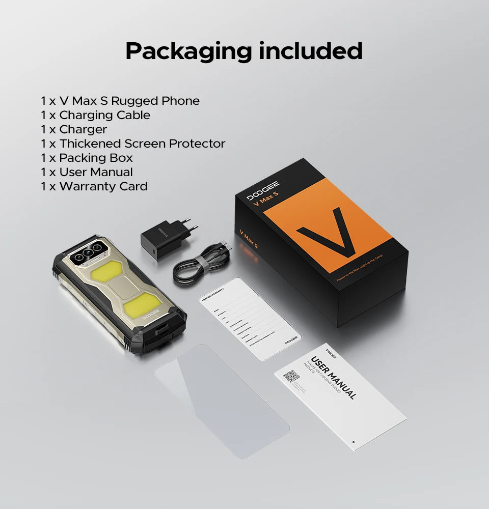 DOOGEE V Max S Robustes 5G - Kapazität 22000mAh 33W 6,58 Zoll