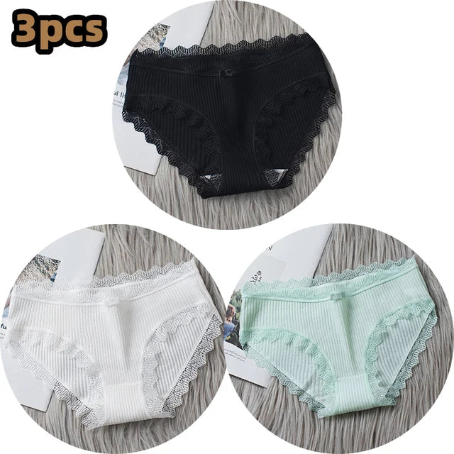 Damen Lingerie Unterwäsche mit Schleife Baumwolle Niedrig Bund Einfaches Design Komfortabel