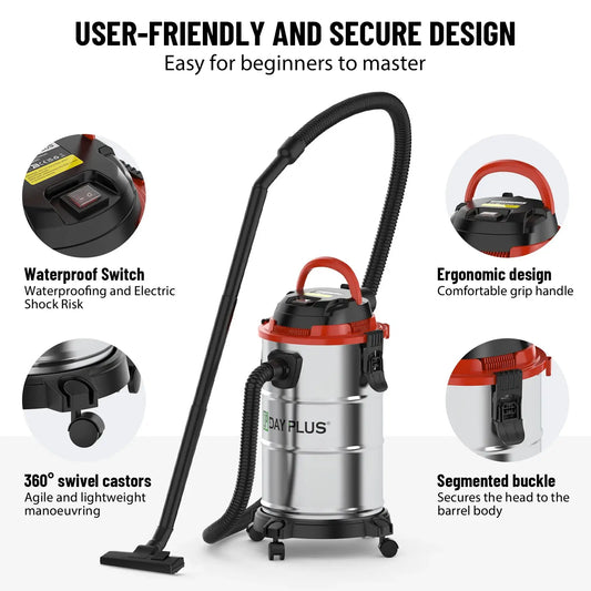 DayPlus Nass- und Trockensauger – 18 L Tank, 1200 W