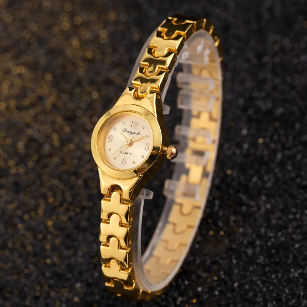 Luxus Frauen Uhr 2025 - Strass Gold Armband Hohe Qualität - Klassisch Edelstahl Uhren Quarz Frauen Armbanduhr Geschenk Frau