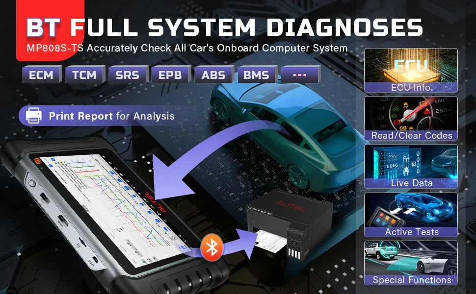 Autel MaxiPRO MP808S-TS 2025 - Professional Car Diagnostic Scanner - Online ECU Coding TPMS Automotive Tool