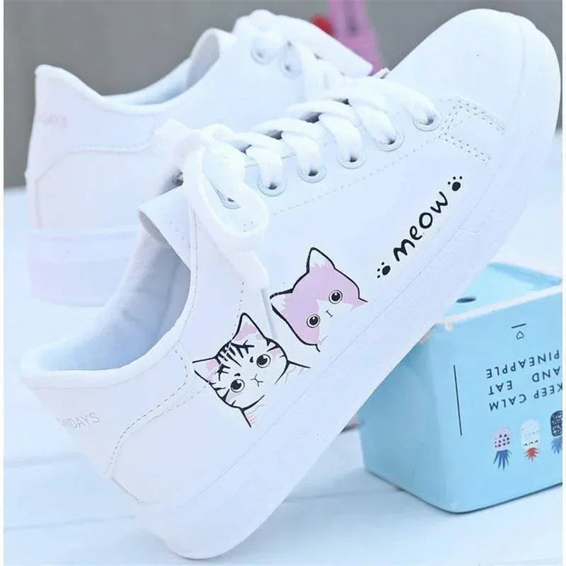 Bella Sneaker Schnürung - PU Katzendesign 36-41 EU Sommer