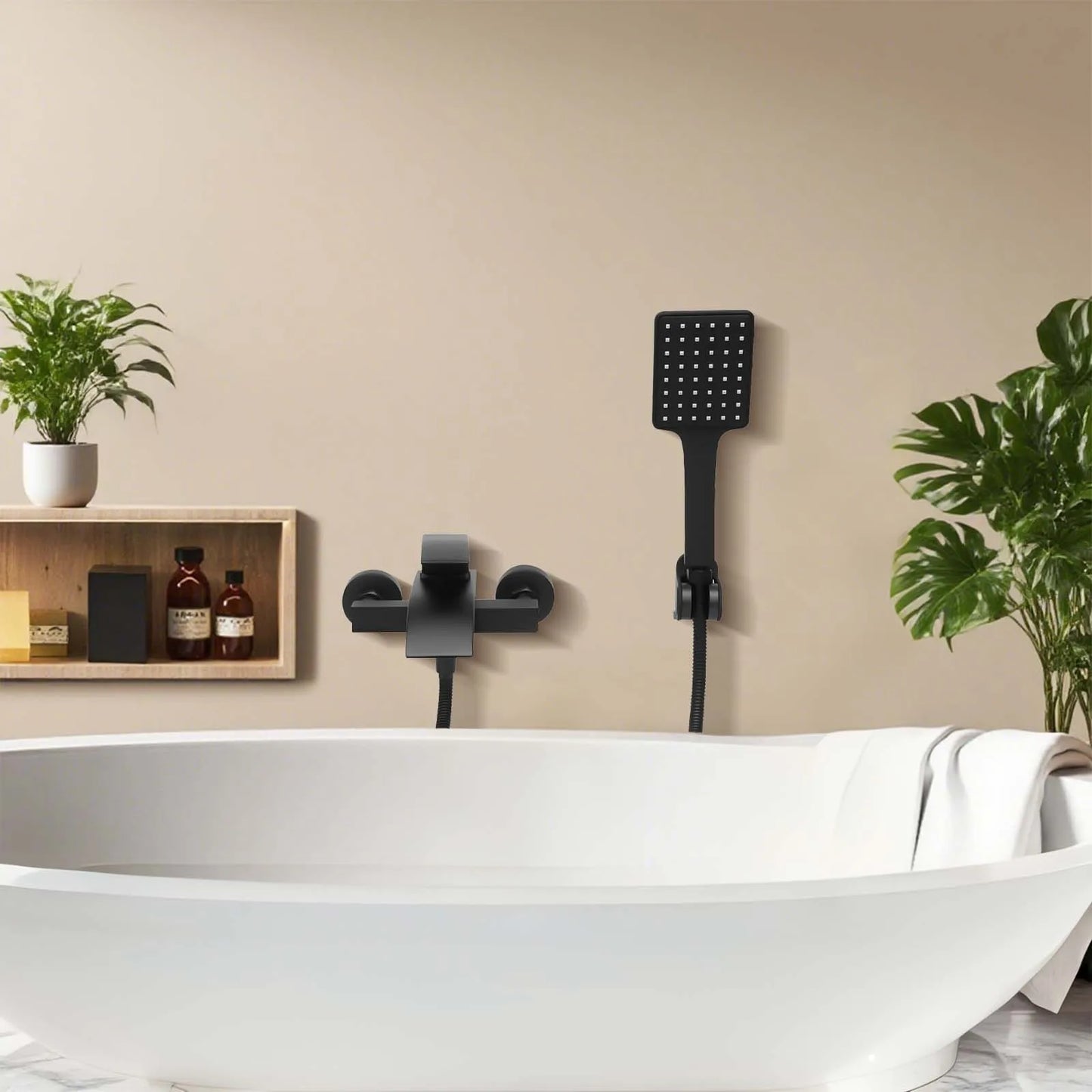 NONE Wasserfall-Badewannenarmatur Wandmontiert 2 Ausläufe