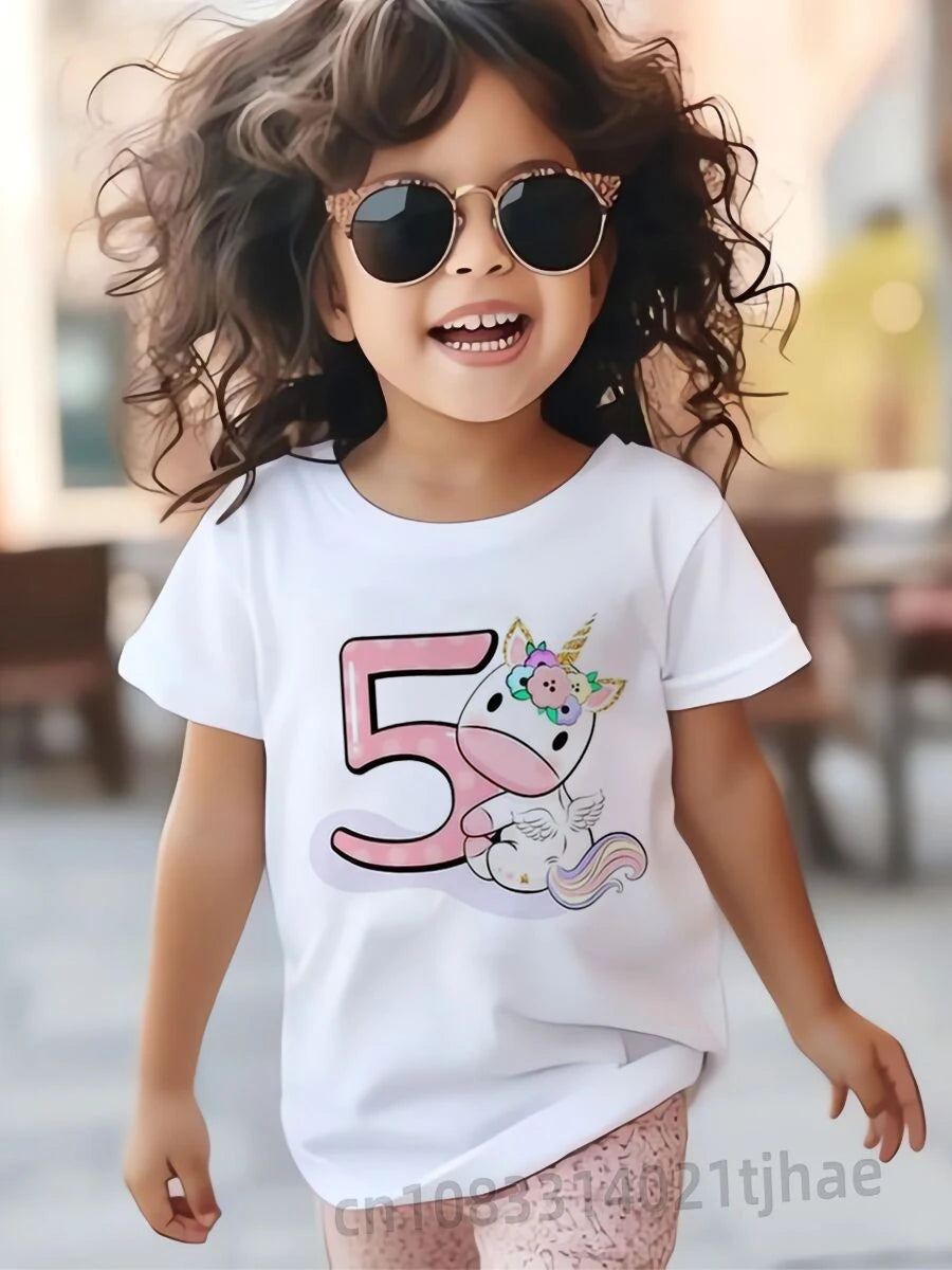 Geburtstags-T-Shirt 2025: Einhorn-Design für Kinder - Premium Organic Cotton
