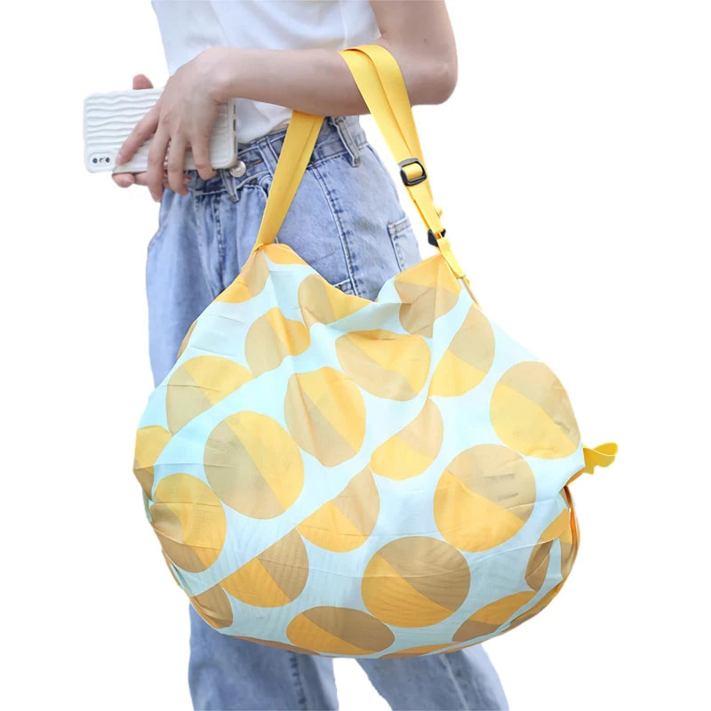 Foldable Shopping Bag Waterproof Travel Portable Storage Bag Beach Bag Supermarket Grocery Shopping Bag
