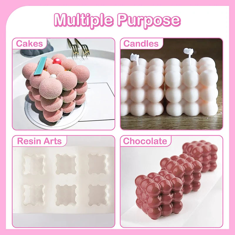 Silicone Pastry Mold 3D French Dessert Mousse Cake Baking Pan Chocolate Candles Soap Fondant Molds DIY Cake Decoration Tools