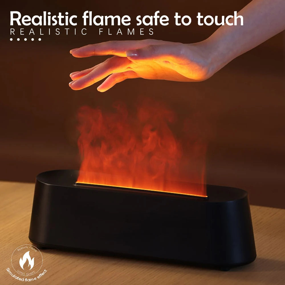 Humidifier Flame Aromatherapy Diffuser Can Add Essential Oils 7 Colours Flame Diffuser Timing Protection USB Desktop Humidifier