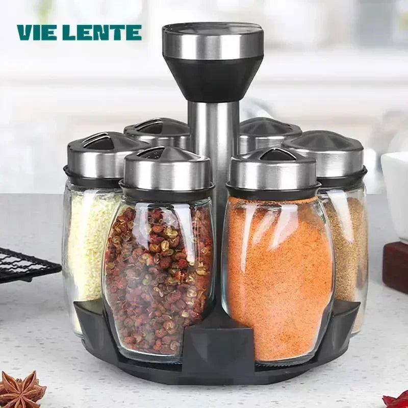 KüchenPro 7er Drehbares Gewürzglas - 200ml 360 Grad