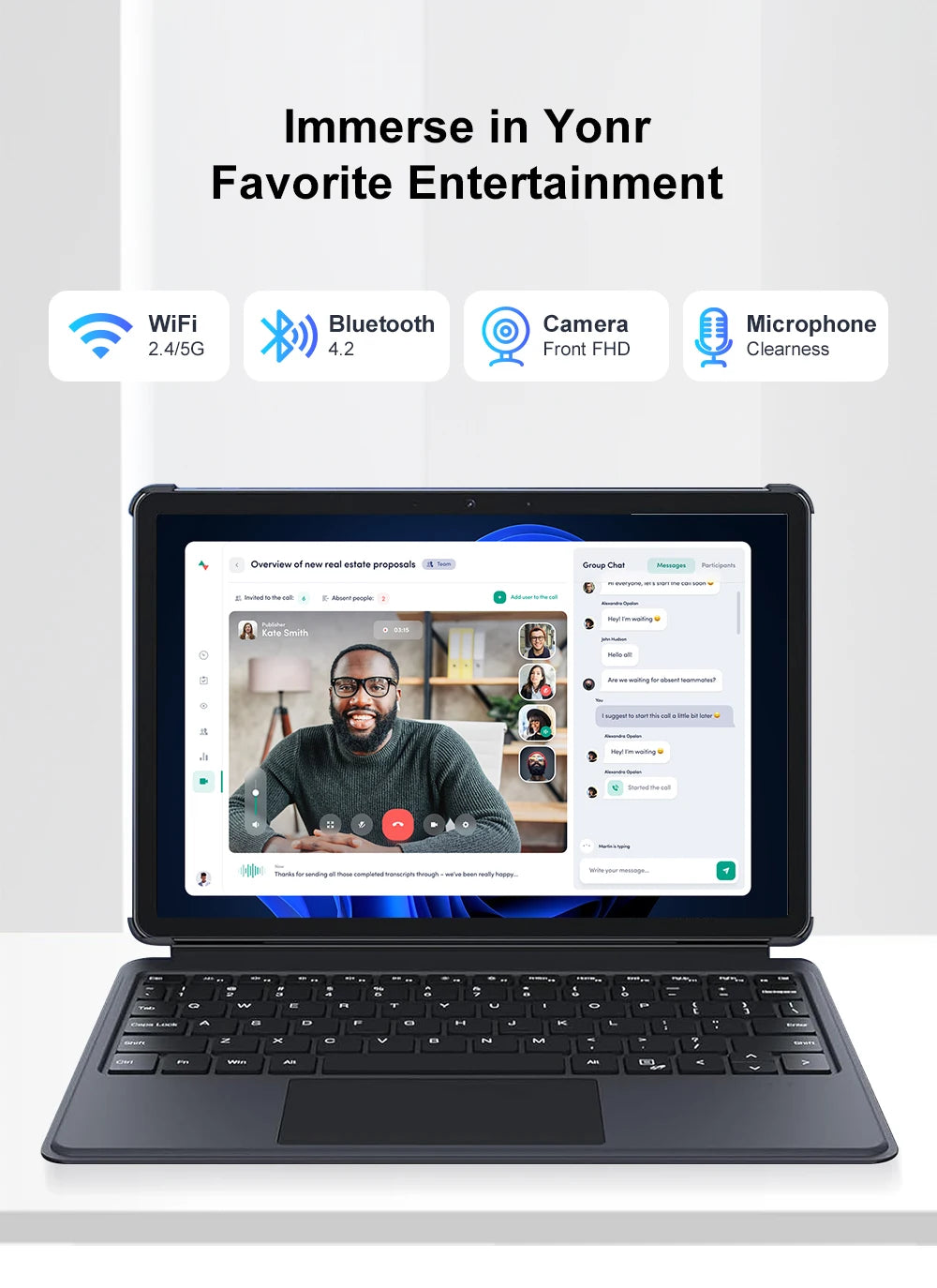 Ninkear X10 2-in-1-Laptop - 12GB RAM, 256GB SSD, 10,1 Zoll