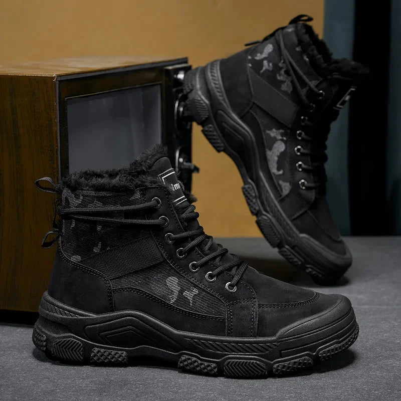 Ghete de iarnă călduroase cu căptușeală din velur Choice B2-M2299 - Mărimea EU 39-44, Toc 1-3 cm, Antiderapante