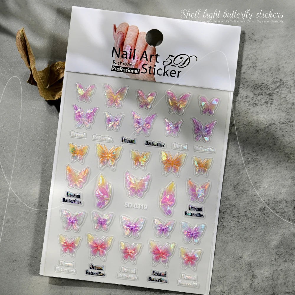 HotPressChoice 5D Schmetterling Sticker - Aurora Glanz 3D