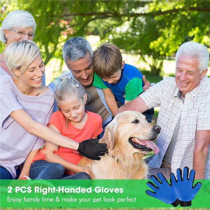 Mode Gummi Haustier Bad Bürste: gagyive Hund Spielzeug Umweltschutz Silikon - Handschuh Haustier Massage Hunde Katzen Zubehör Blau Tiefblau 23cm