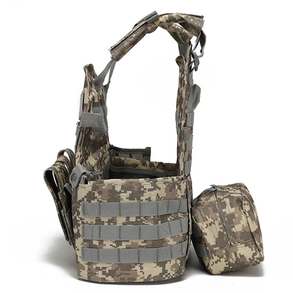 Nylon Tactical Vest Body Armor Hunting Carrier Airsoft Accessories CS Combat MOLLE Camo Military Army Vest for Outdoor Hunting