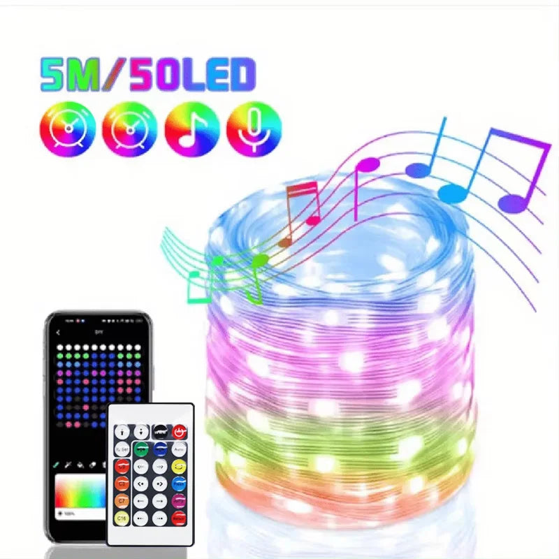 WS2812B LED String Bluetooth Fernbedienung - RGBIC, USB
