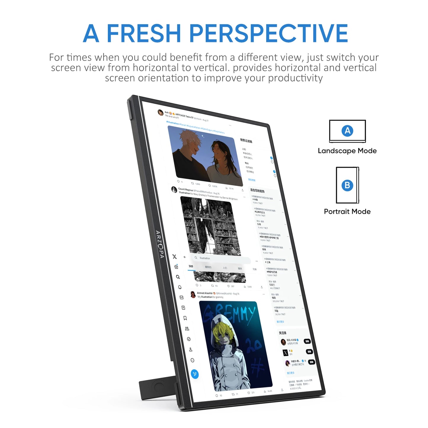 ARZOPA Z1RC 2K Tragbarer Monitor - 16 Zoll, 60 Hz, 2560x1600