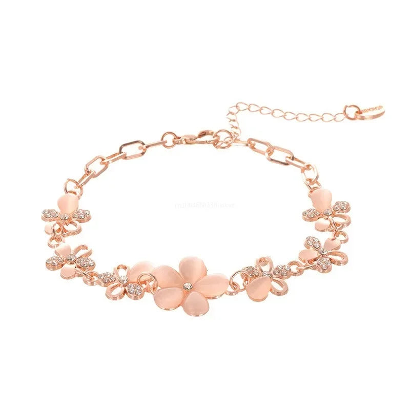 Damen-Armband 2025: Shining Rhinestone Bracelet Women Sparkling Rhinestone Flower - Bracelet Elegant Women's Wristband with For Girls Gifts Collection