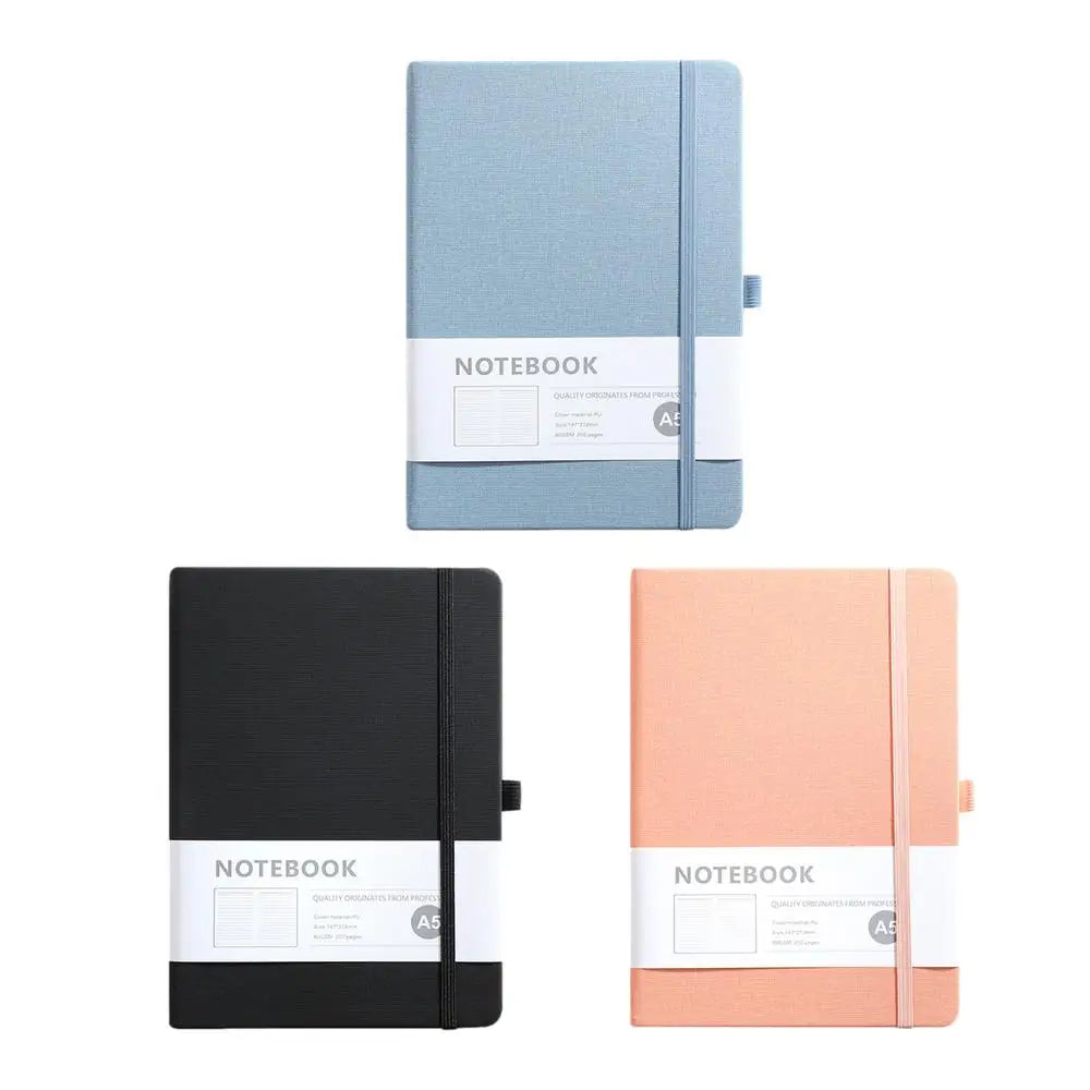 Diary Notebook A5 PU Leather Cover Horizontal Line Notebook Journal 200 Pages Notepads Diary Agenda Business Work Notebook