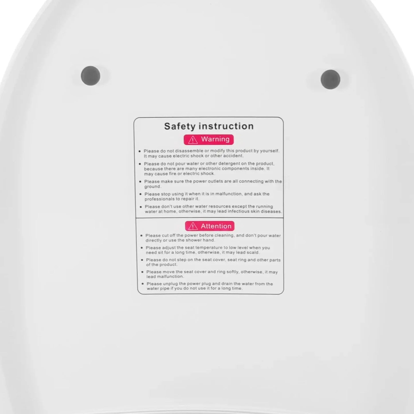1300W Intelligenter Toilettensitz, 51cm Elektrischer Bidet-Toilettensitz, V-förmiger Beheizter Smart-Toilettensitz mit Fernbedienung & Tasten by Golden Bridge Store
