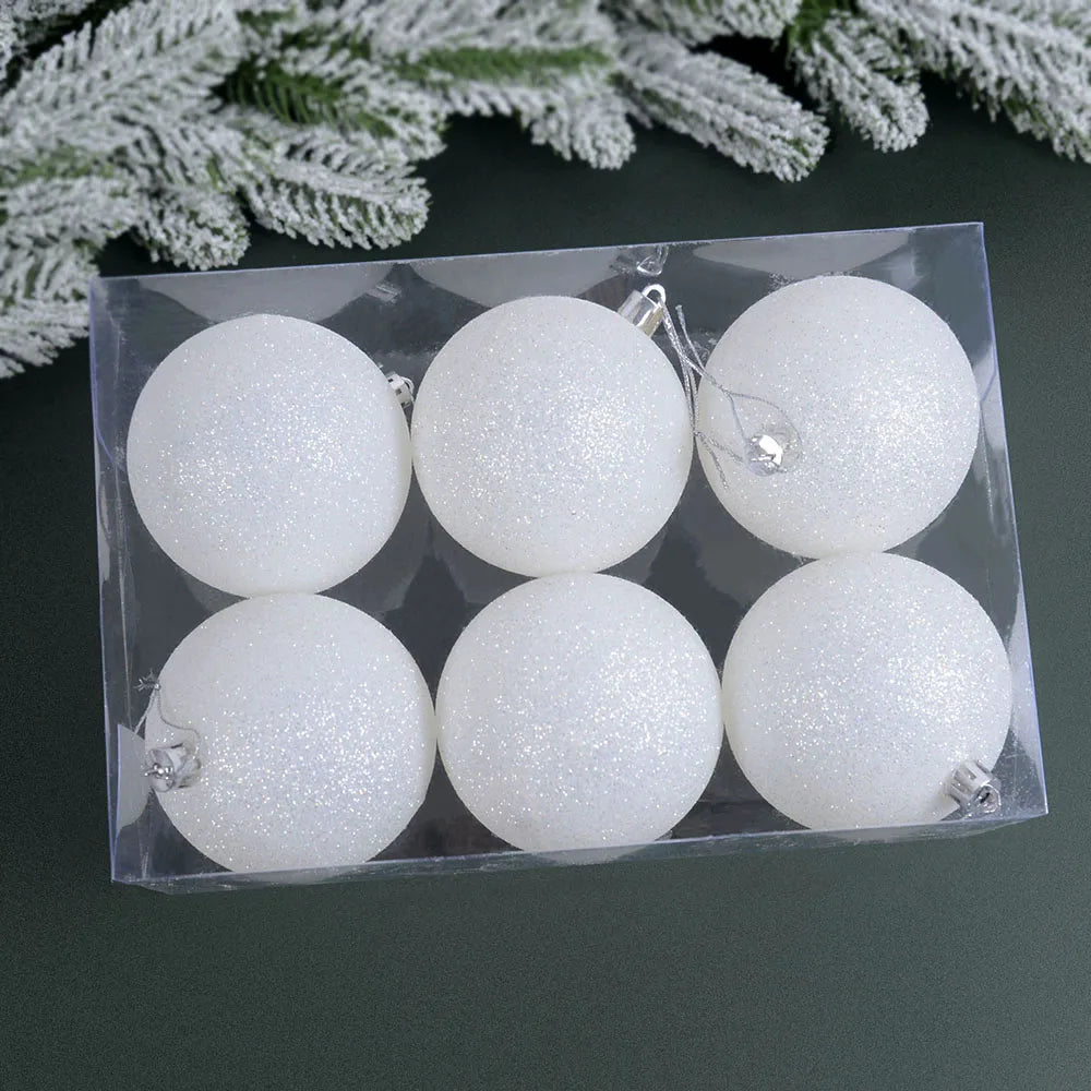 CHIXINHAPPYONE 40 Glitzer-Weihnachtskugel - Größe Ø3 cm, 6er Set