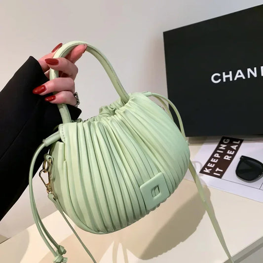 Fashion Brand Design Crossbody Bag for Women 2025 Luxury Vintage Shoulder Handbag Female Tote Bag Casual PU Leather Bucket Bag