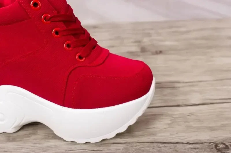 Pantofi sport cu platformă WGZNYN 187, respirabili - toc de 10 cm, plasă