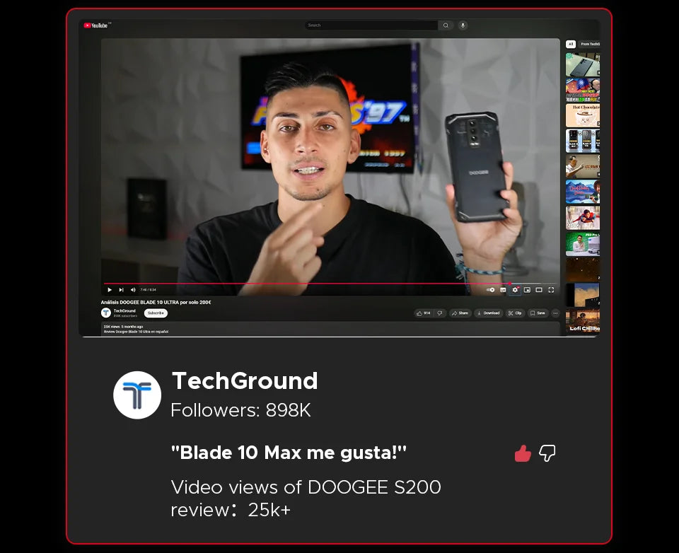 DOOGEE Blade20 Pro Robustes Smartphone - 11800mAh 18W 6,6 Zoll