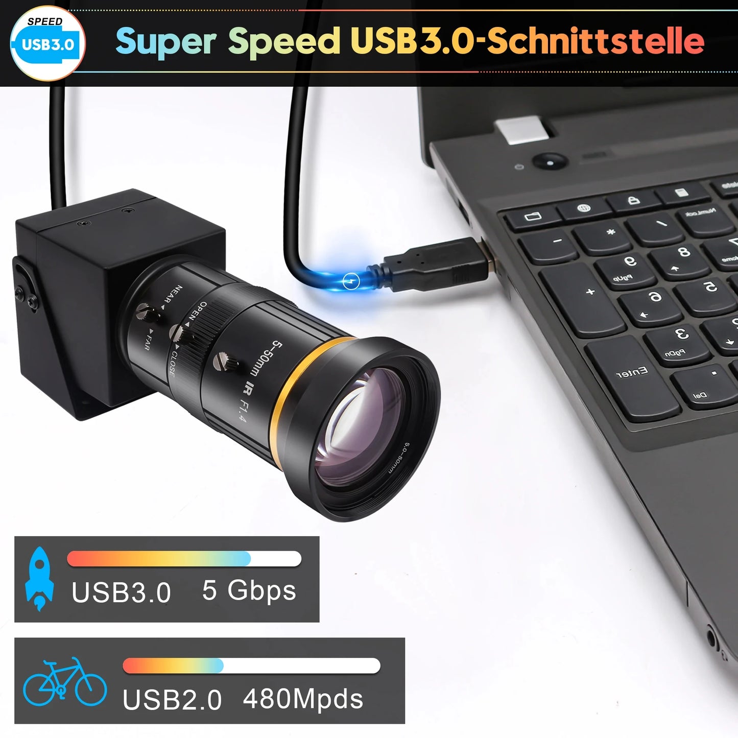 ELP ELP-USB4KCAM30H 4K60FPS Webcam - USB3.0 HDMI 1/2.8"