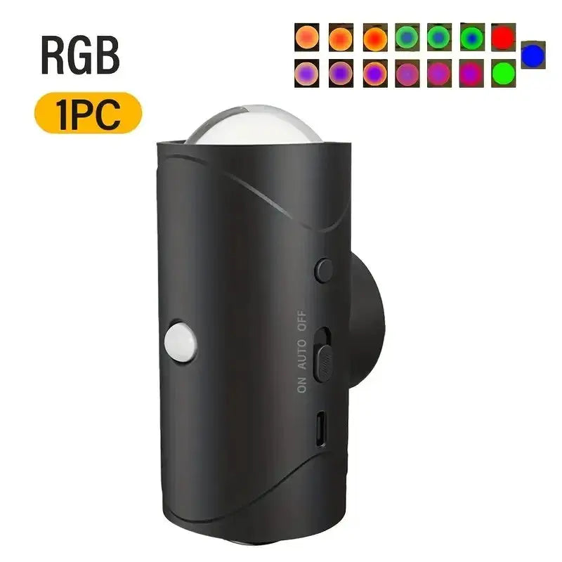 4/2/1 PCS Smart Light mit Bewegungsmelder, dimmbare LED-Nachtlampe, RGB-Umgebungslicht mit Farbverlauf, wiederaufladbarer Wandleuchte-Lichtsensor
