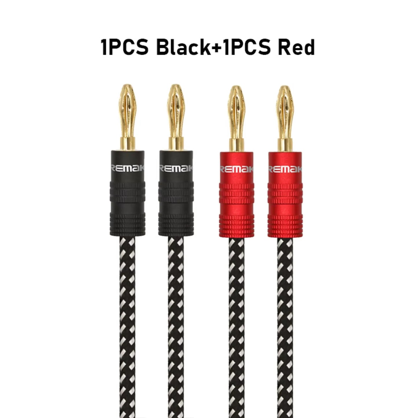 Lautsprecherkabel 2025 - 14AWG Kupfer Gold Banana-Stecker - Premium HiFi Speaker Cable DREMAKE Geflochten