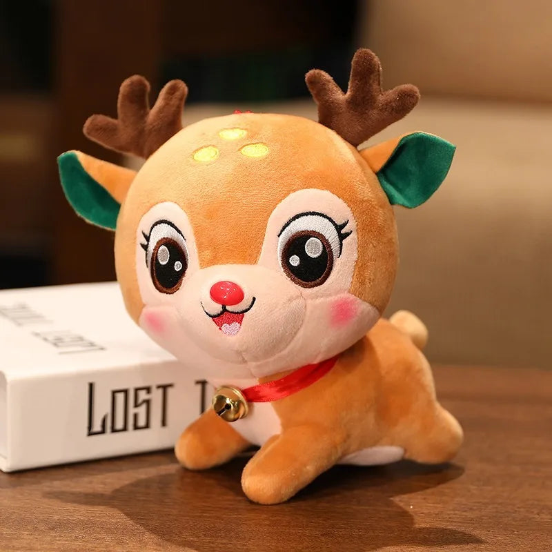 1PC 20cm Santa Claus deer pillow plush doll super soft doll girl Christmas tree home decoration Happy New Year holiday gift.