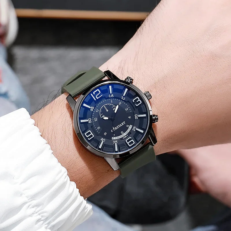 Simple Watches Silicone Men Watches Big Dial Quartz Wristwatches Reloj Male Casual Watch Clock Gift for Everyday Reloj Hombre