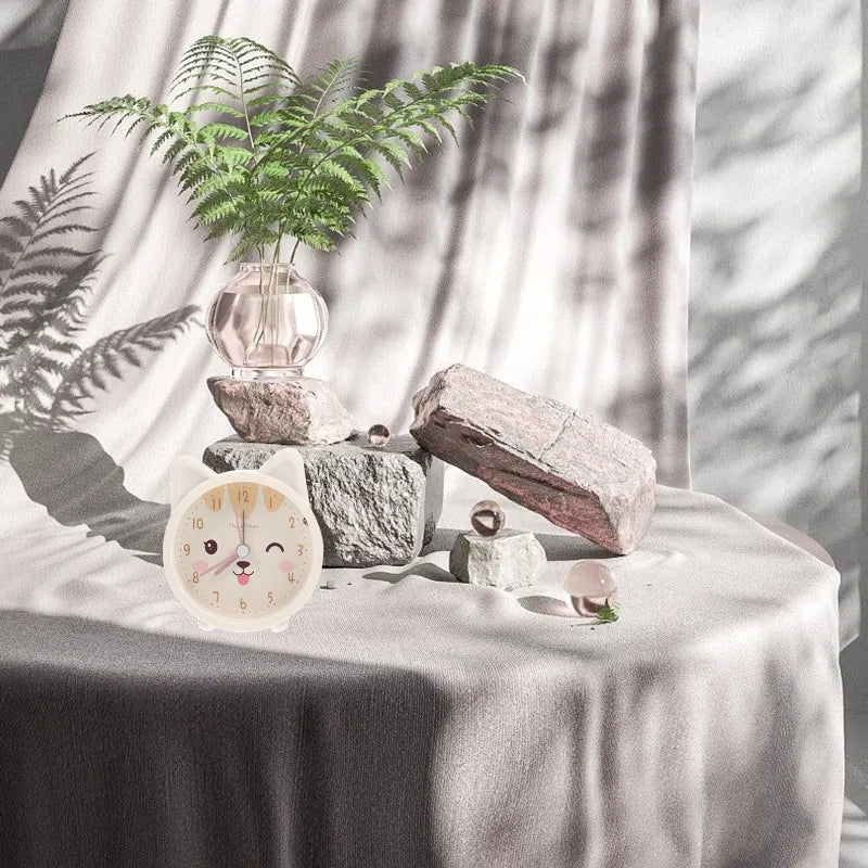 Clock Alarm Light Kids Night Bunny Travel Cute Table Desk Kitten Clocks Portable 12 S Bedroom Ages Lovely Aesthetic