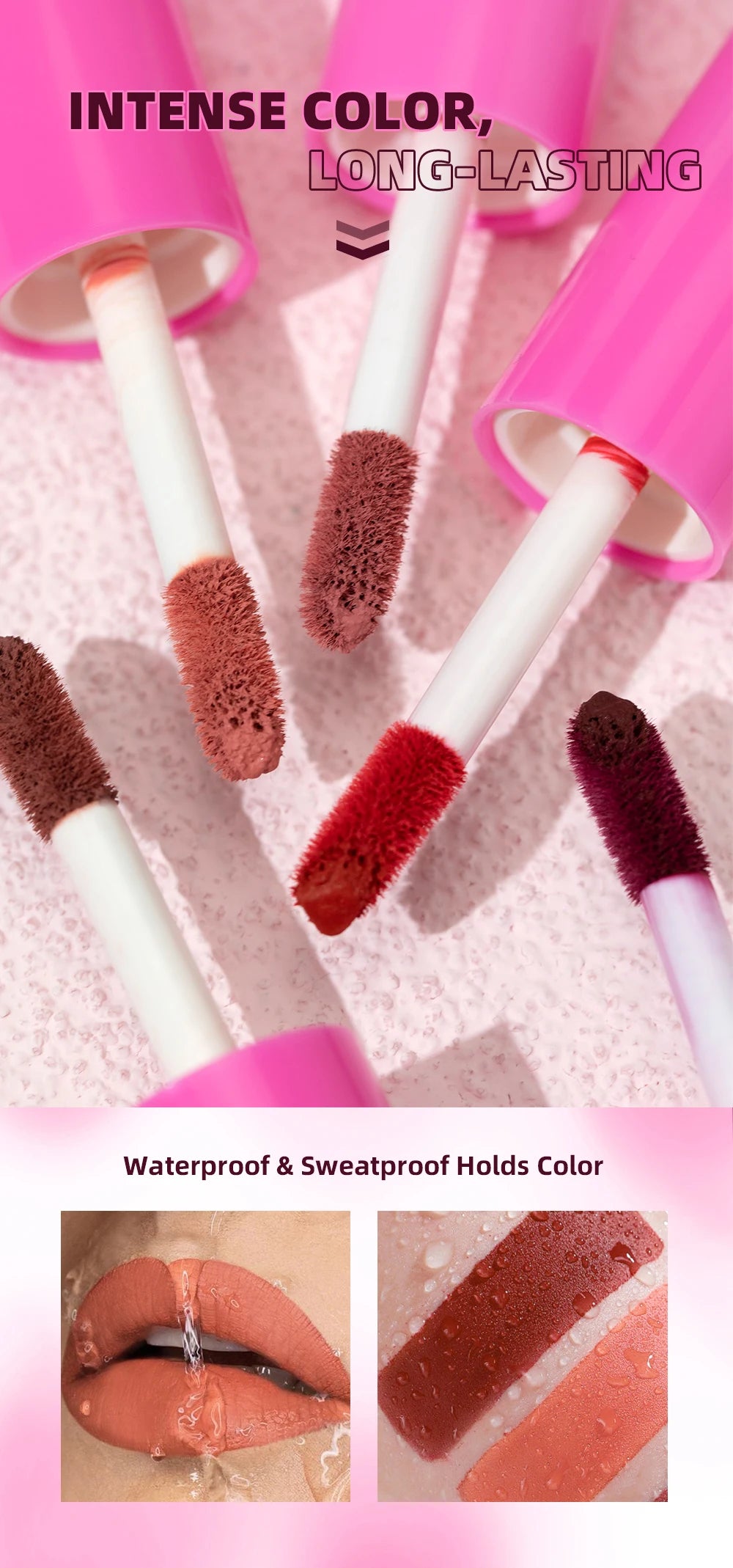 QiBest Matte Lipgloss Waterproof - 8 Farben 5ml Langanhaltend