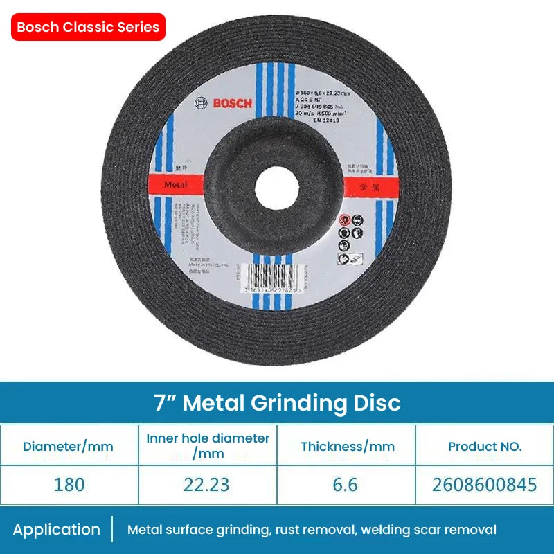 Bosch Metal Grinding Wheel Cutting Disc Classic Series Angle Grinder Accessories 100/125/150/180/230/305/355/400mm Cutting Wheel