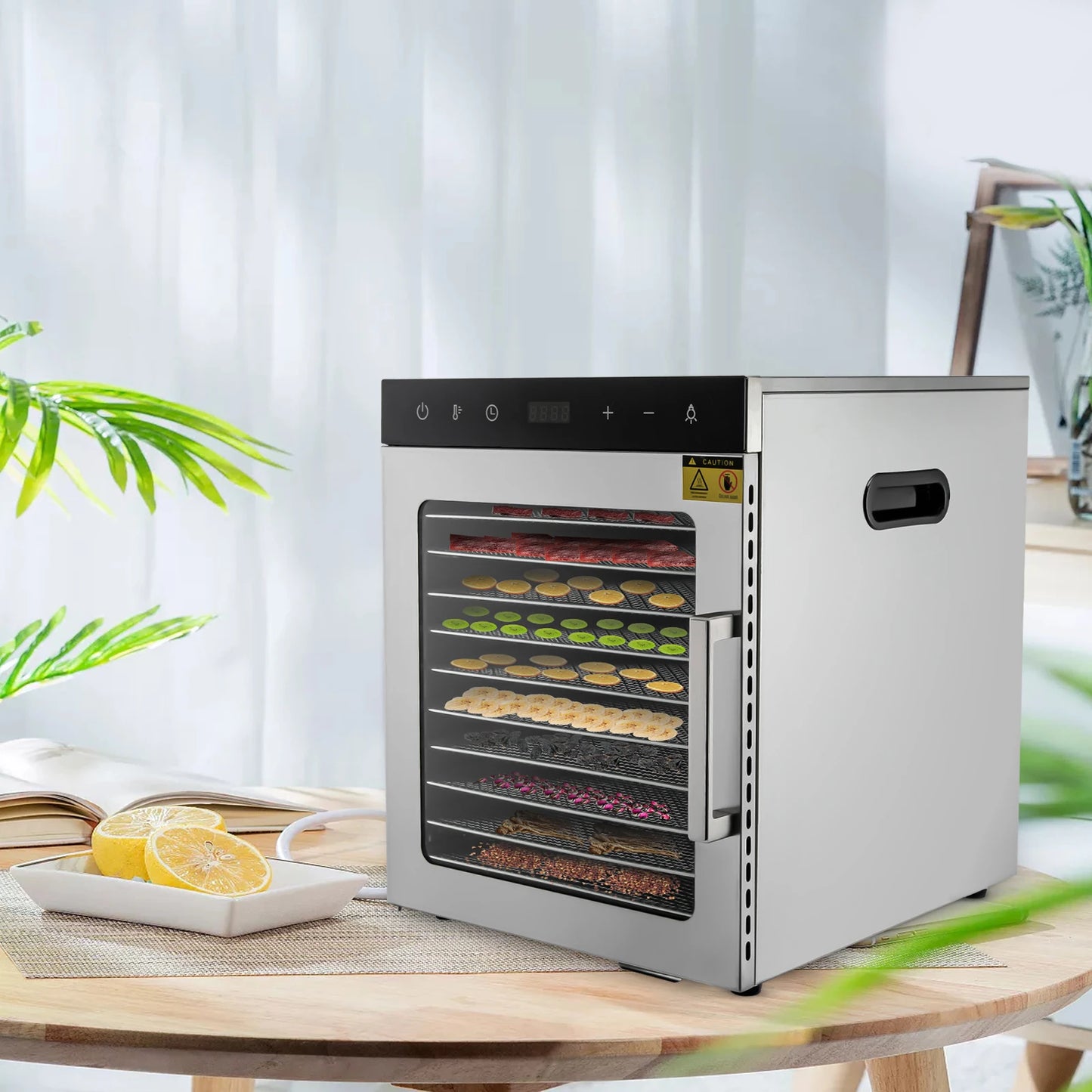 DörrPro SS-10H Dehydriergerät - 10 Einsätze 800W Kompakt Maße by Golden Bridge Store