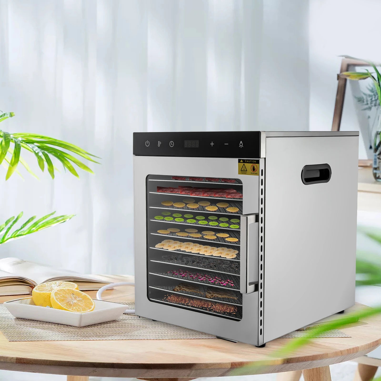 DörrPro SS-10H Dehydriergerät - 10 Einsätze 800W Kompakt Maße by Golden Bridge Store