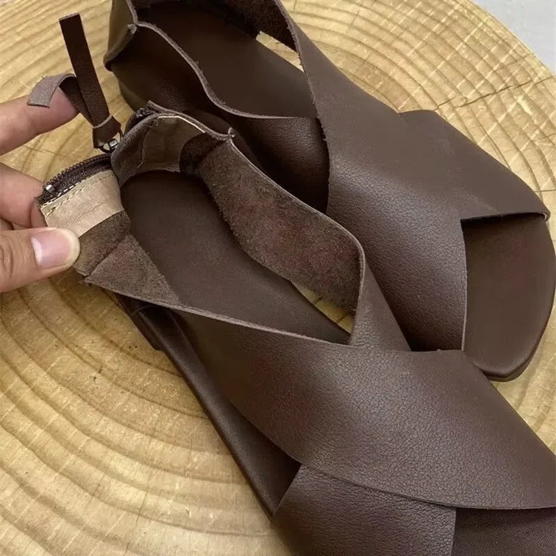 Summer New Women's Sandals Fashion Open Toe Women Classic Retro Gladiator Flat Casual Beach Roman Women's Shoes Mujer