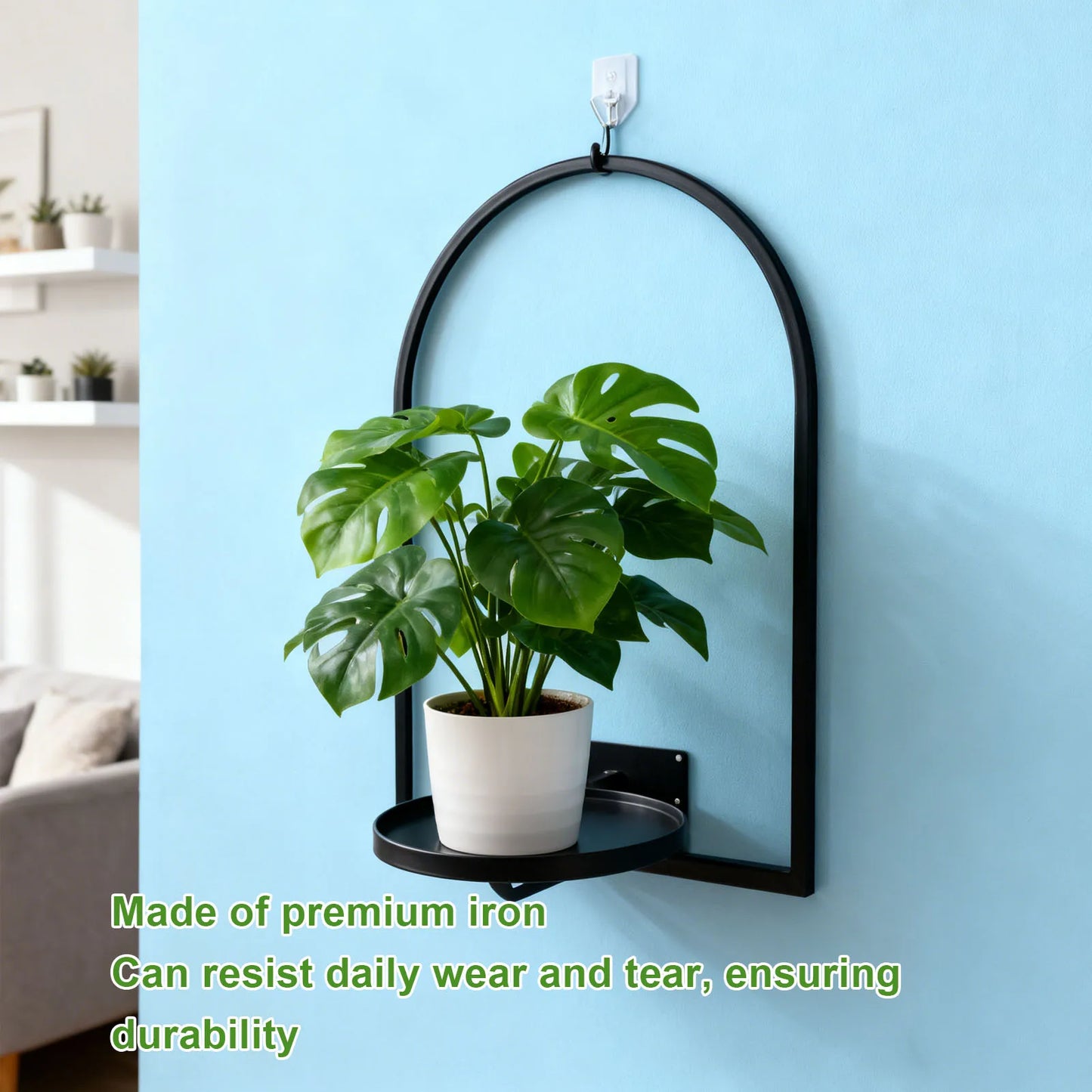 GartenNova Wandpflanzenhalter Eisenrahmen Wandmontage Innen/Außen