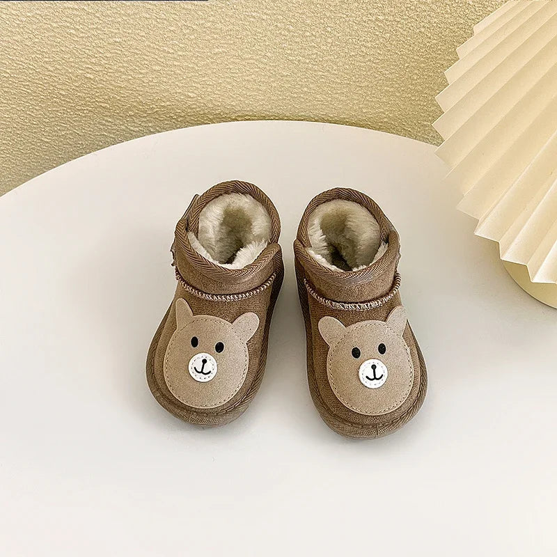 Kinder-Schneestiefel für Mädchen und Jungen, 2025, Winter, neue Mode, koreanischer Stil, weicher Boden, rutschfest, vielseitige Außenstiefeletten