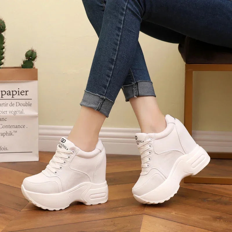 Pantofi sport cu platformă WGZNYN 187, respirabili - toc de 10 cm, plasă