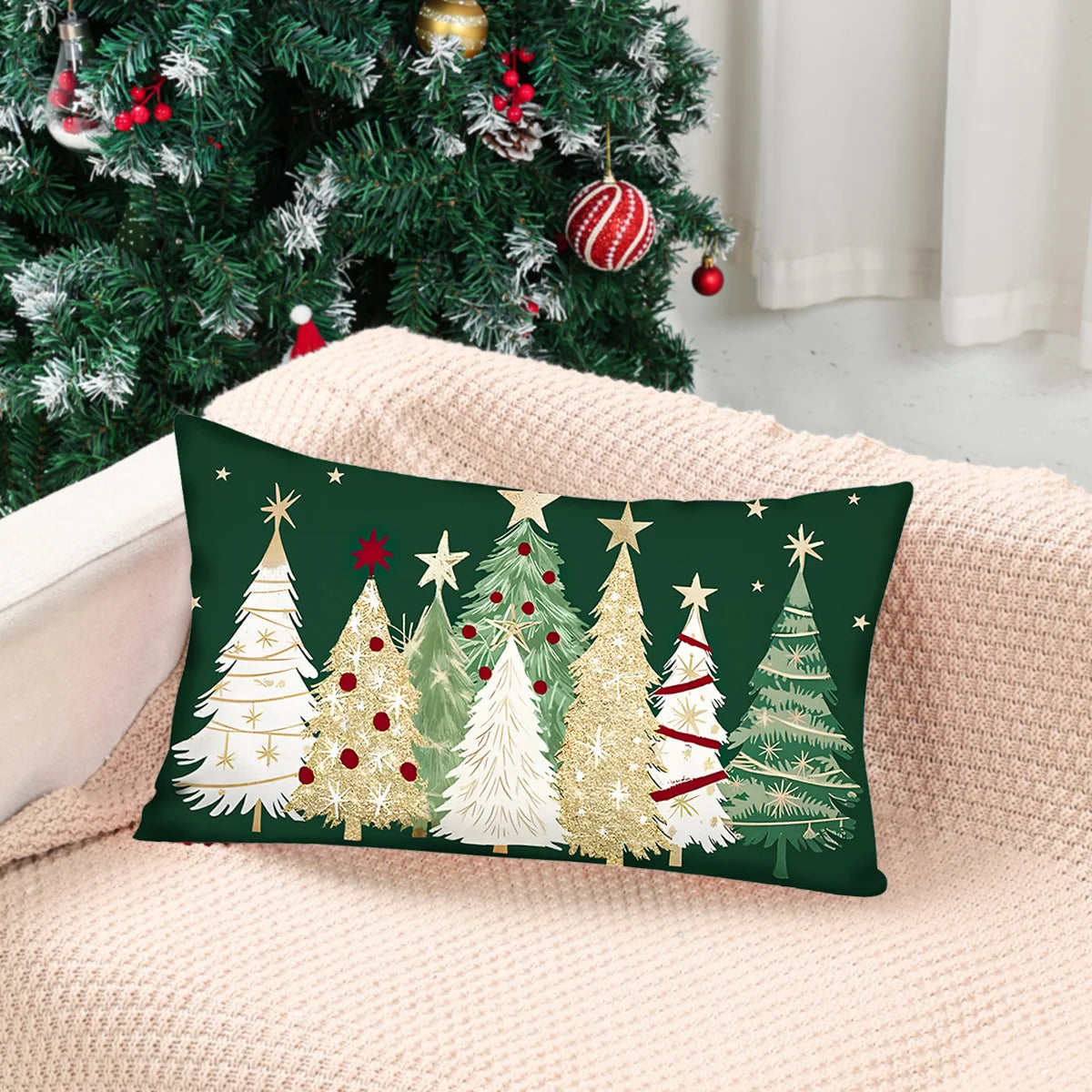 Christmas Pillow Cover Merry Christmas Party Decoration 2025 Xmas Christmas Tree Pillow Cover Navidad Natal New Year Gift 2026