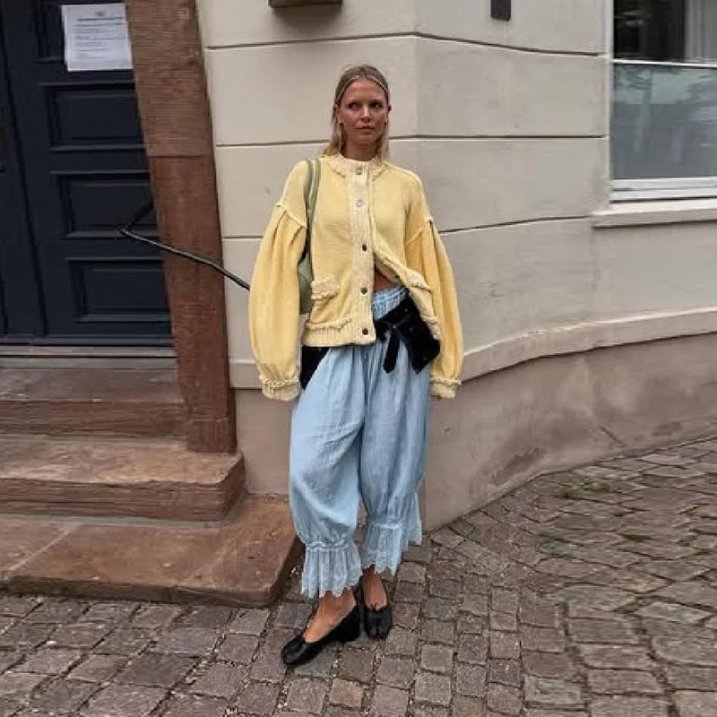 CN Zhejiang Cardigan Laternenärmel- Größe M/L, 120–220 g/m²